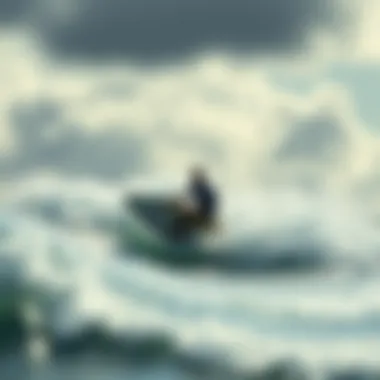 A wake surfer skillfully riding the wave behind a boat