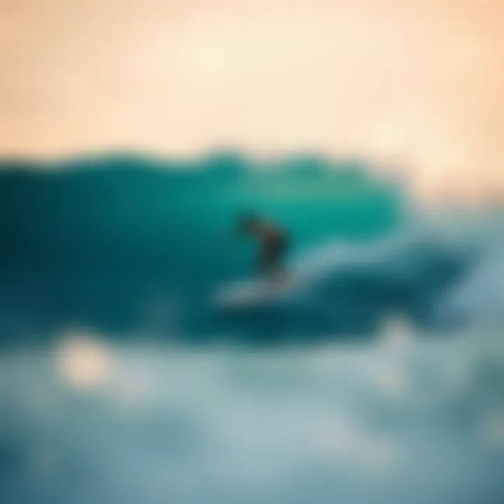 Bodyboarder riding a wave in dynamic motion