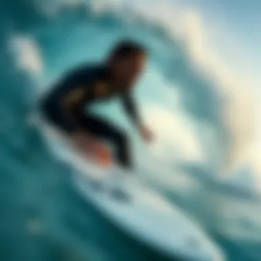 Surfing Techniques in Action A surfer demonstrating advanced techniques on a wave