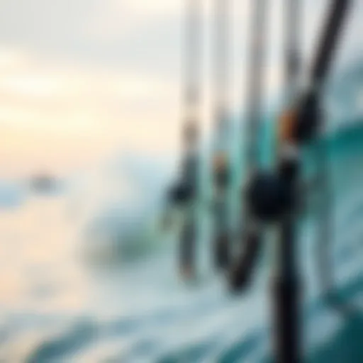 Various types of surf fishing rod holders