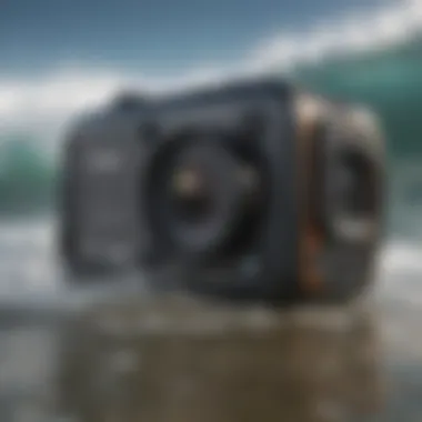 Close-up of camera features showcasing durability and connectivity options