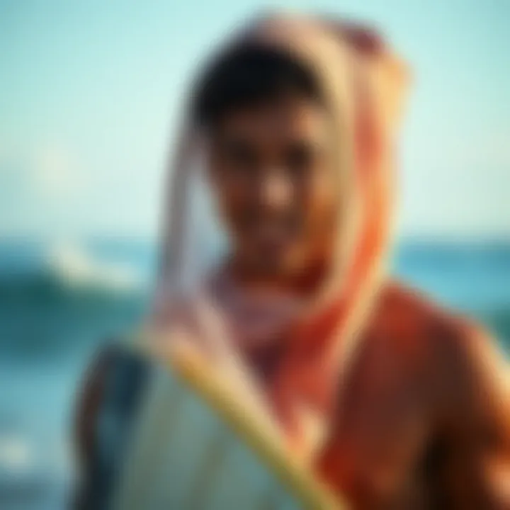 Using Ponchos for Privacy Surfer using a poncho for privacy during a clothing change