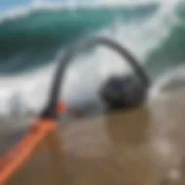 Illustration of essential safety features in surf leashes