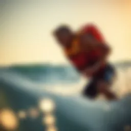 A surfer wearing a CO2 life vest while riding a wave.