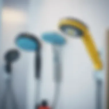 Diverse Models of Portable Shower Heads Explored Comparison of various portable shower head models arranged neatly.