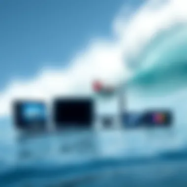 Illustration of various compatible devices with Surfboard SB6141 modem.