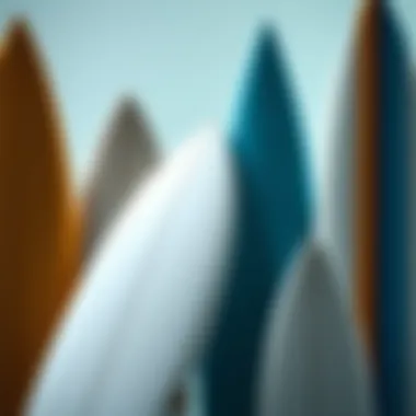 Diverse Shapes and Their Performance Impacts An array of surfboard shapes showcasing design variations