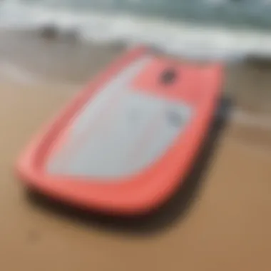 Detailed view of a hard bottom boogie board showcasing its sleek design