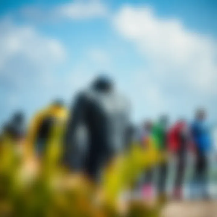 Various styles and colors of 2xlt wetsuits displayed