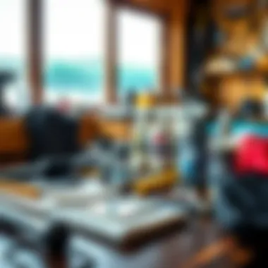 Essential Tools for Wetsuit Maintenance Wetsuit care tools and cleaning solutions displayed on a table