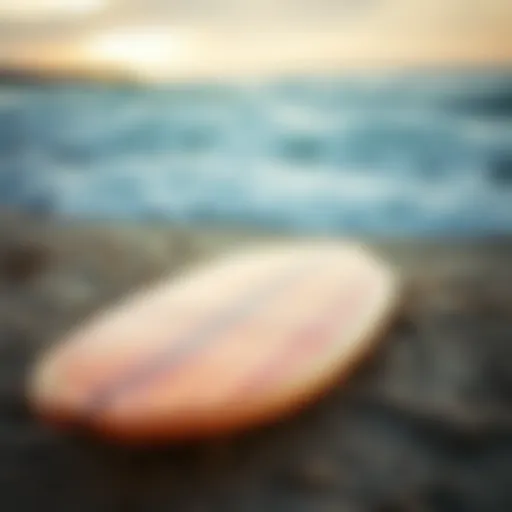 Premium Surfboard for Enthusiasts High-quality surfboard resting on the beach