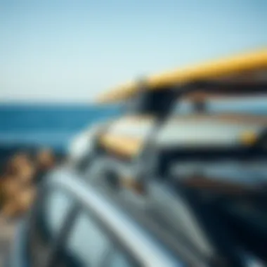 Close-up of a soft rack securing outdoor gear