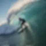 A surfer executing a graceful carve on a wave