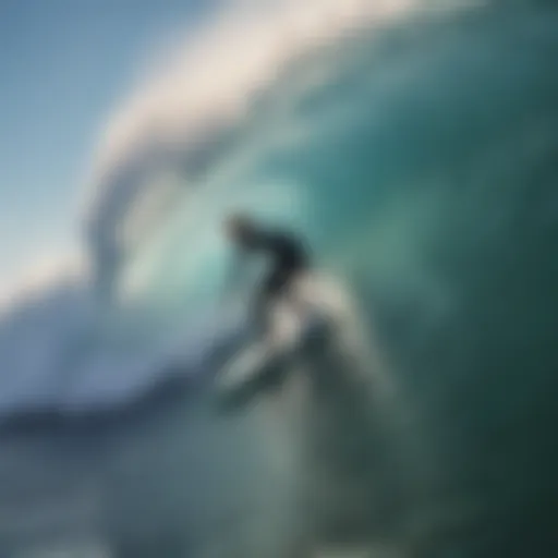 A surfer executing a graceful carve on a wave