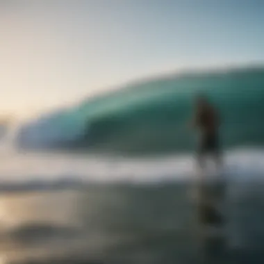 An angler casting a surf fishing rod into the ocean