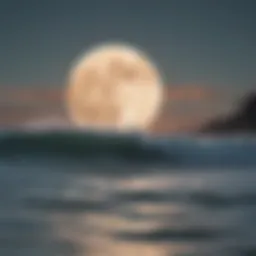 Calm surf under a waxing moon