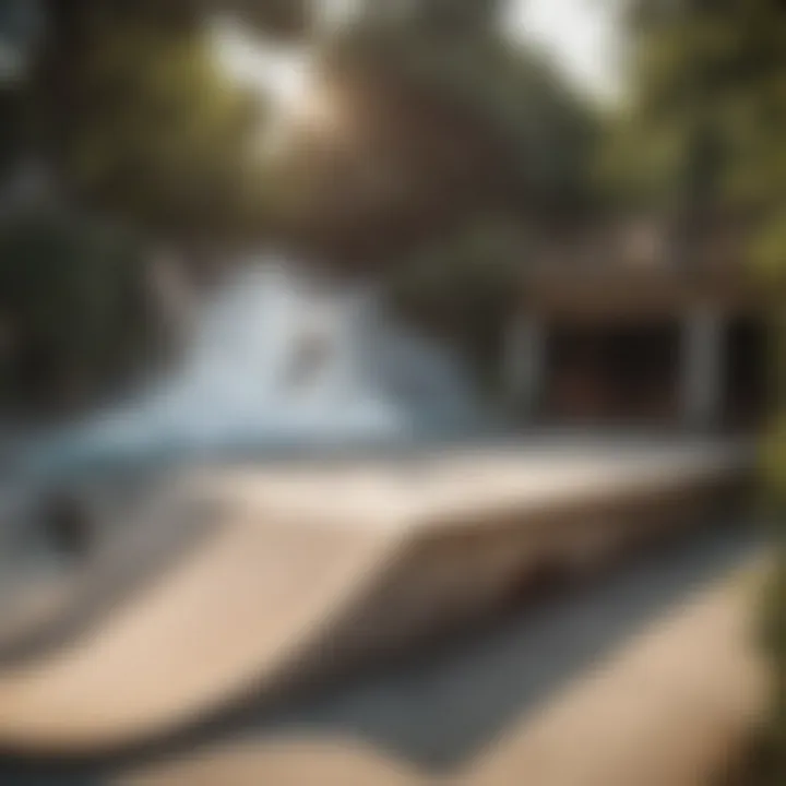 A completed custom skate ramp in a backyard