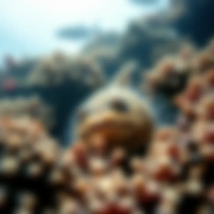 Diverse marine species inhabiting a coral ecosystem