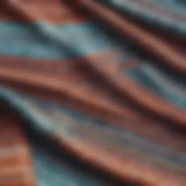 A close-up of fabric texture and patterns of board shorts