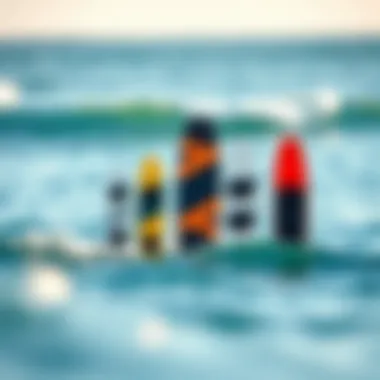 Illustration of various wakeboard sizes