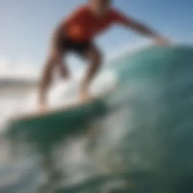 Surfer balancing on a board