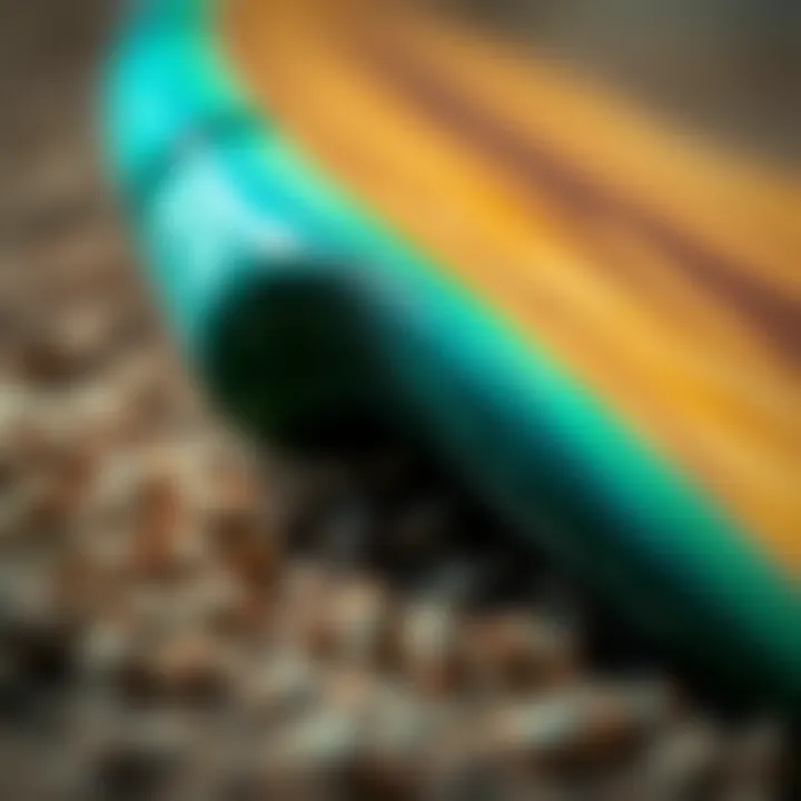 Close-up of eco-friendly materials used in board construction.