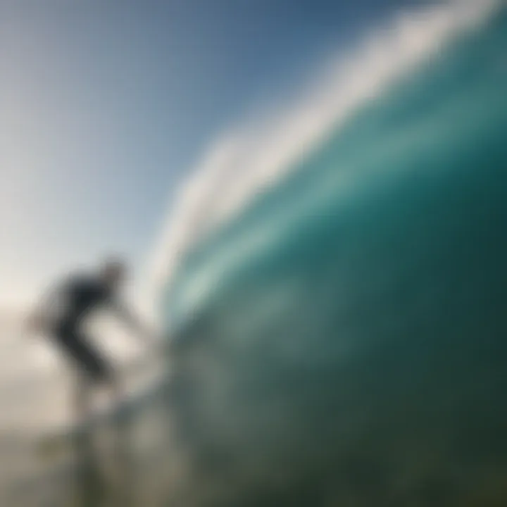 Surfer practicing breathing techniques on the beach