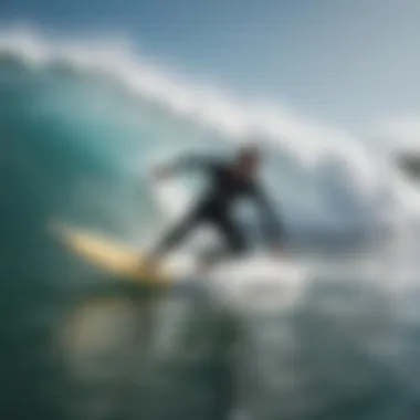 Surfer engaging in outdoor physical training