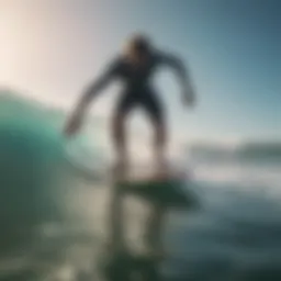 Surfer practicing balance on a balance board
