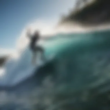 Wakesurfing technique on the water