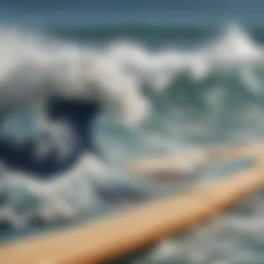 Surfboard Inspired by Hokusai A modern surfboard featuring the Great Wave design