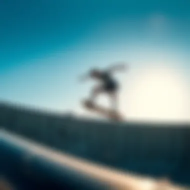 Stylish Trick on a Half-Pipe A skateboarder executing a stylish trick on a half-pipe