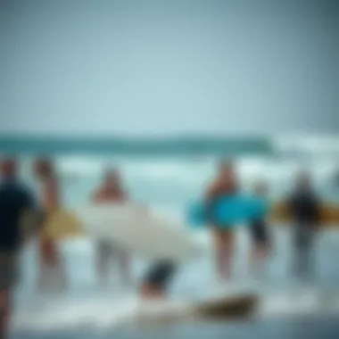 Community and Surfboarding Culture A vibrant community engaging in surfboarding activities