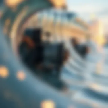 Close-up of wave generation technology showcasing mechanical components