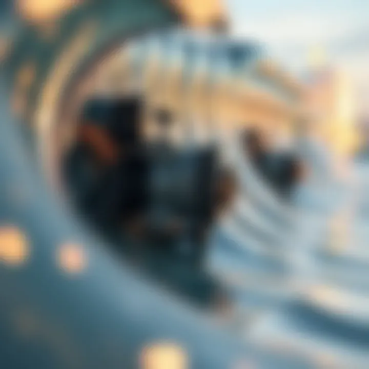 Close-up of wave generation technology showcasing mechanical components