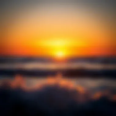 Sunset Serenity by the Shore A breathtaking view of a sunset over the ocean waves, symbolizing tranquility