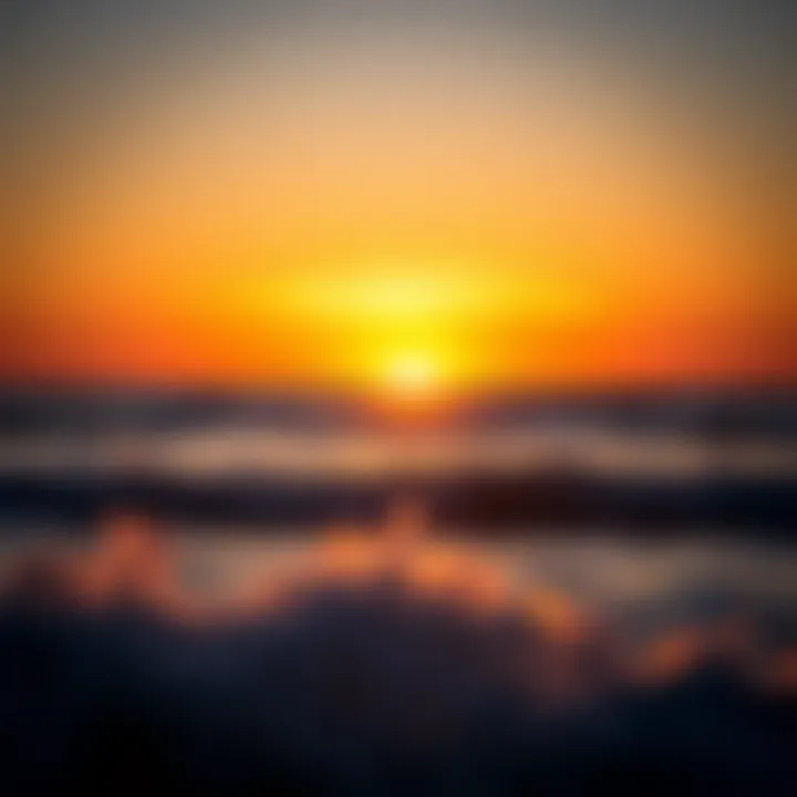 Sunset Serenity by the Shore A breathtaking view of a sunset over the ocean waves, symbolizing tranquility