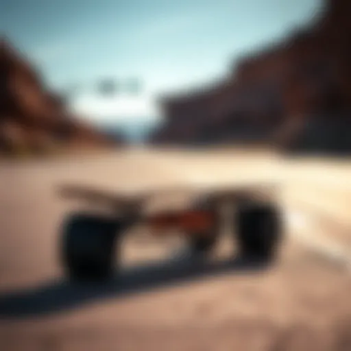 A sleek American-made electric skateboard showcasing innovative design features.