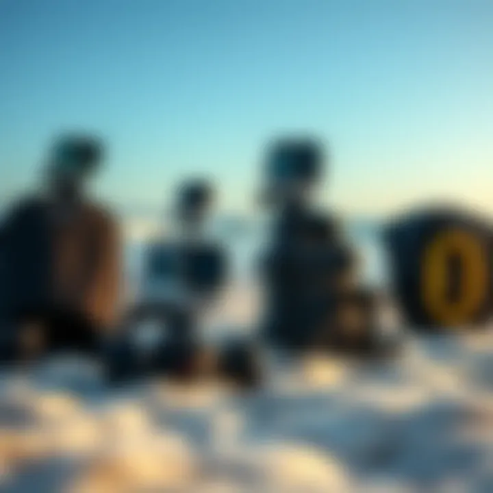 Variety of GoPro Backpack Mounts Different types of GoPro backpack mounts displayed on a beach