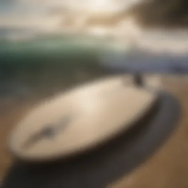 Essential Maintenance Tools for Skimboards Equipment and tools placed for maintaining and caring for a skimboard.