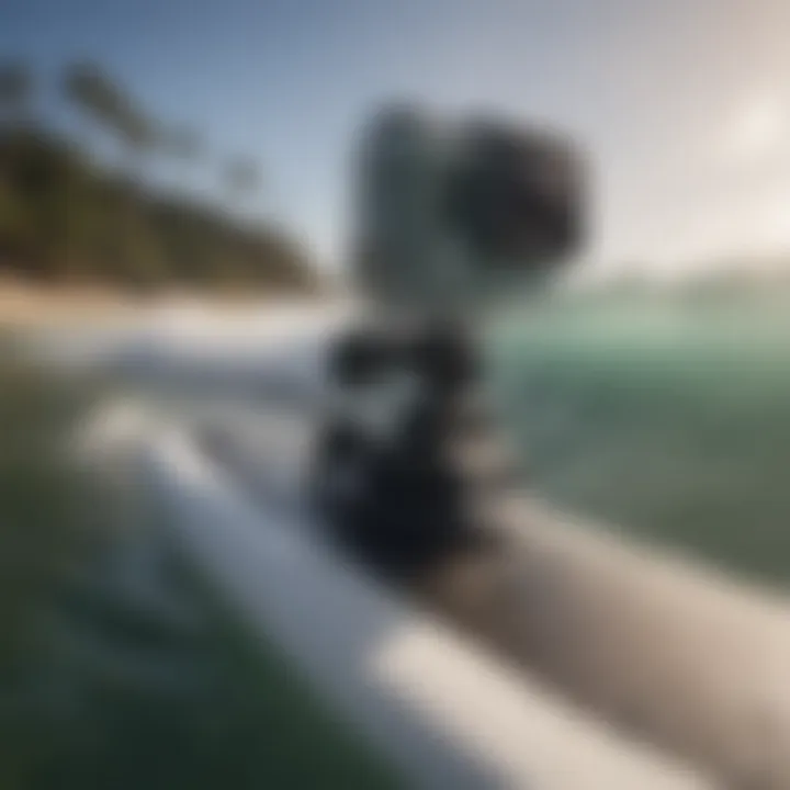 GoPro Max Bite Mount on a surfboard