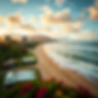 Scenic view of Moana Surfrider's beachfront