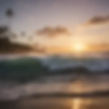 Captivating Sunset Moments at Lapoint Sunset view over the ocean with surfboards