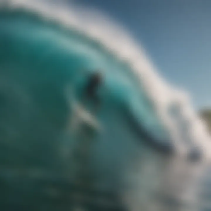 Surfer riding a perfect wave in Lapoint