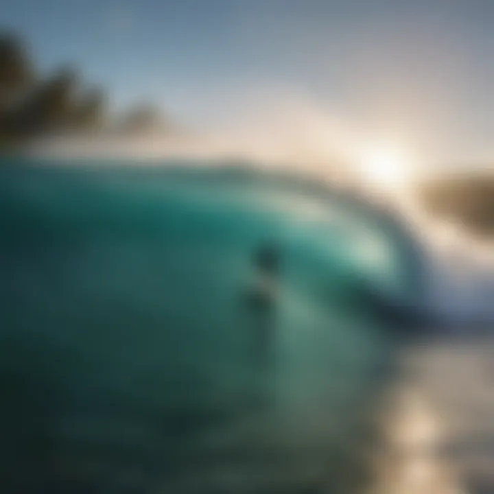 Surfer riding the perfect wave at a famous surf break