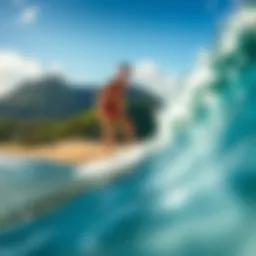 A picturesque beach view perfect for surfing