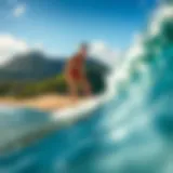 Stunning Surfing Landscape A picturesque beach view perfect for surfing