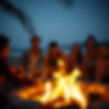 Community Bonding at Nalu Surf Camp Participants enjoying a community bonfire night