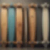 Diverse types of longboards showcasing unique designs