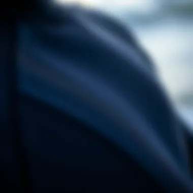 Close-up of innovative wetsuit fabric and stitching details